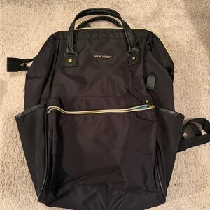 Black Backpack Tote - Nylon Travel & Work Bag